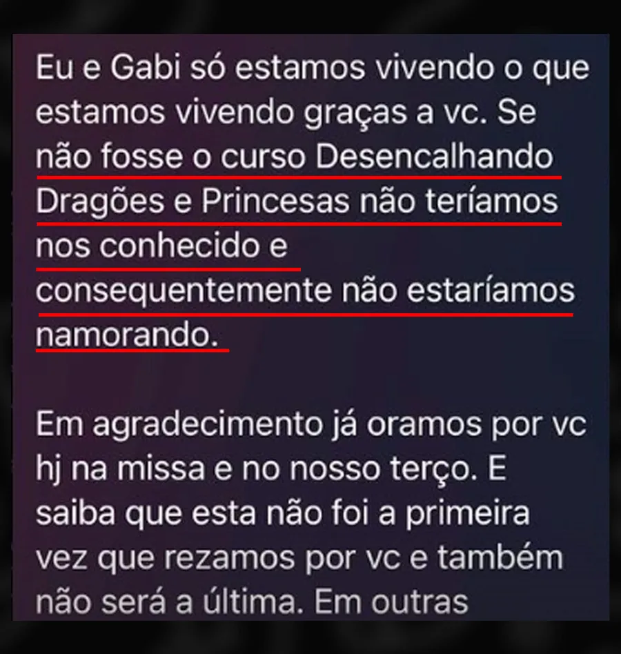 Depoimento de aluno