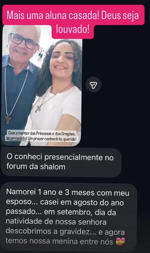 Depoimento de aluna casada: conheceu o Carmadélio no fórum da Shalom
