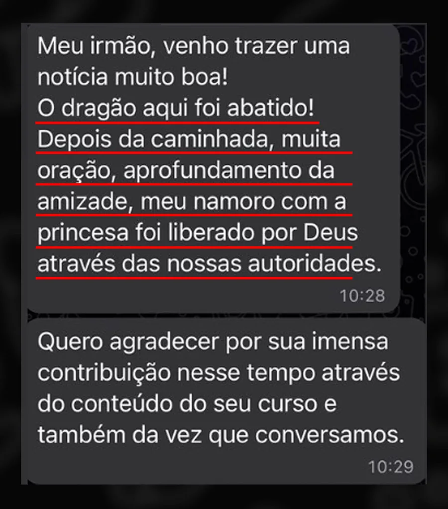 Depoimento de aluno