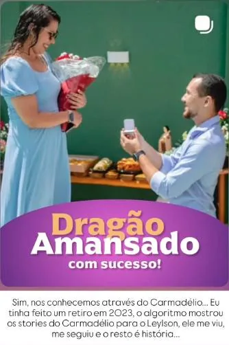 Dragão amansado com sucesso: pedido de casamento